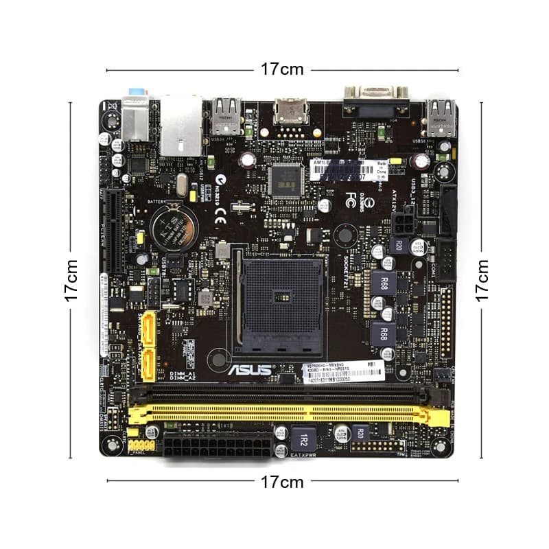 ASUS AM1I-B/K30BD DP Mini ITX Motherboard Set Motherboard With Cpu card DDR3 AMD A320 PCI-E 3.0 SATA2 USB2.0 17*17CM Office - 2