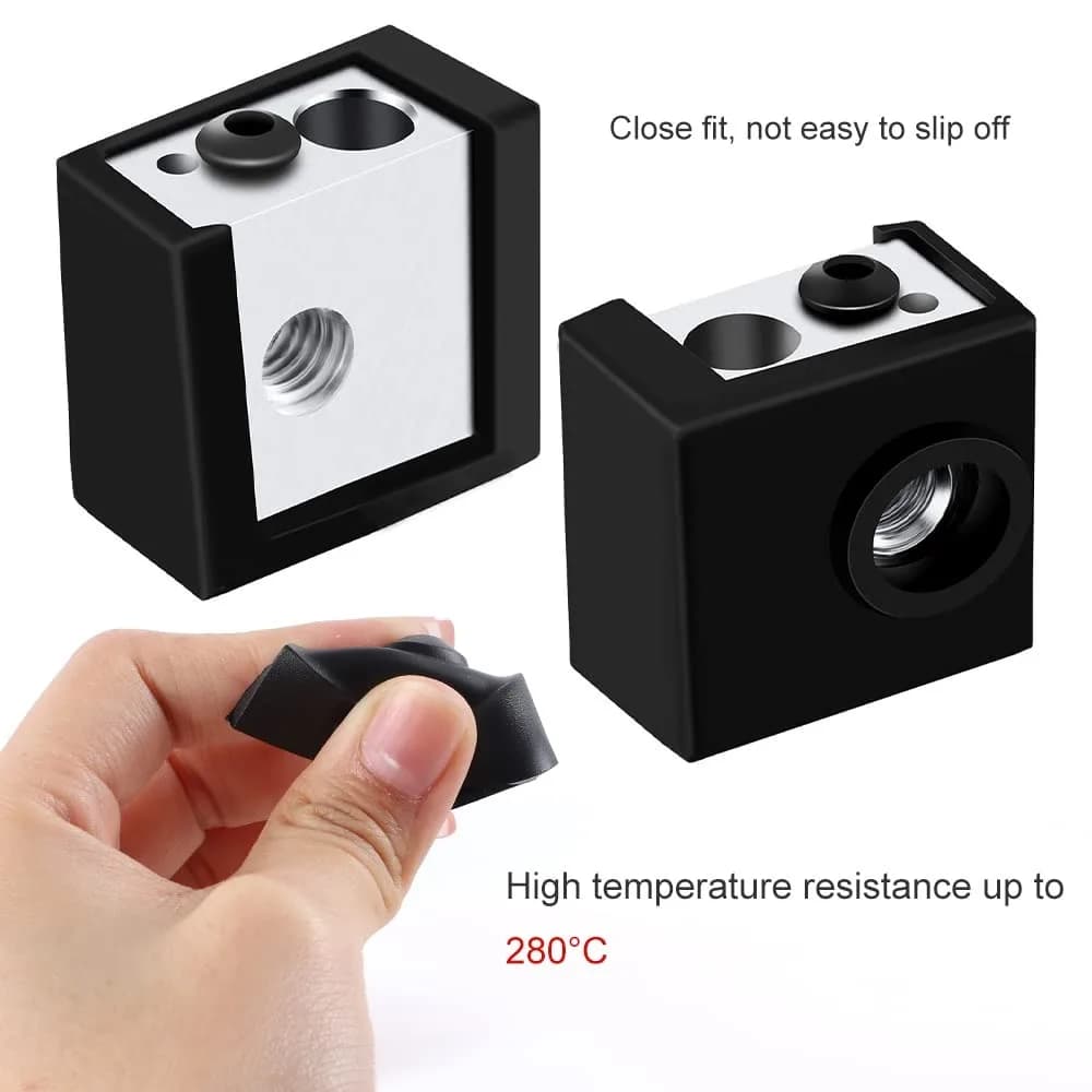 غطاء سيليكون رسمي من Creality لـ Ender 3/CR 10، غطاء سيليكون لرأس التسخين للطابعة ثلاثية الأبعاد، لـ Ender 3/3 Pro/3 V2, Ender 5/5 Plus/ 5 Pro - 2