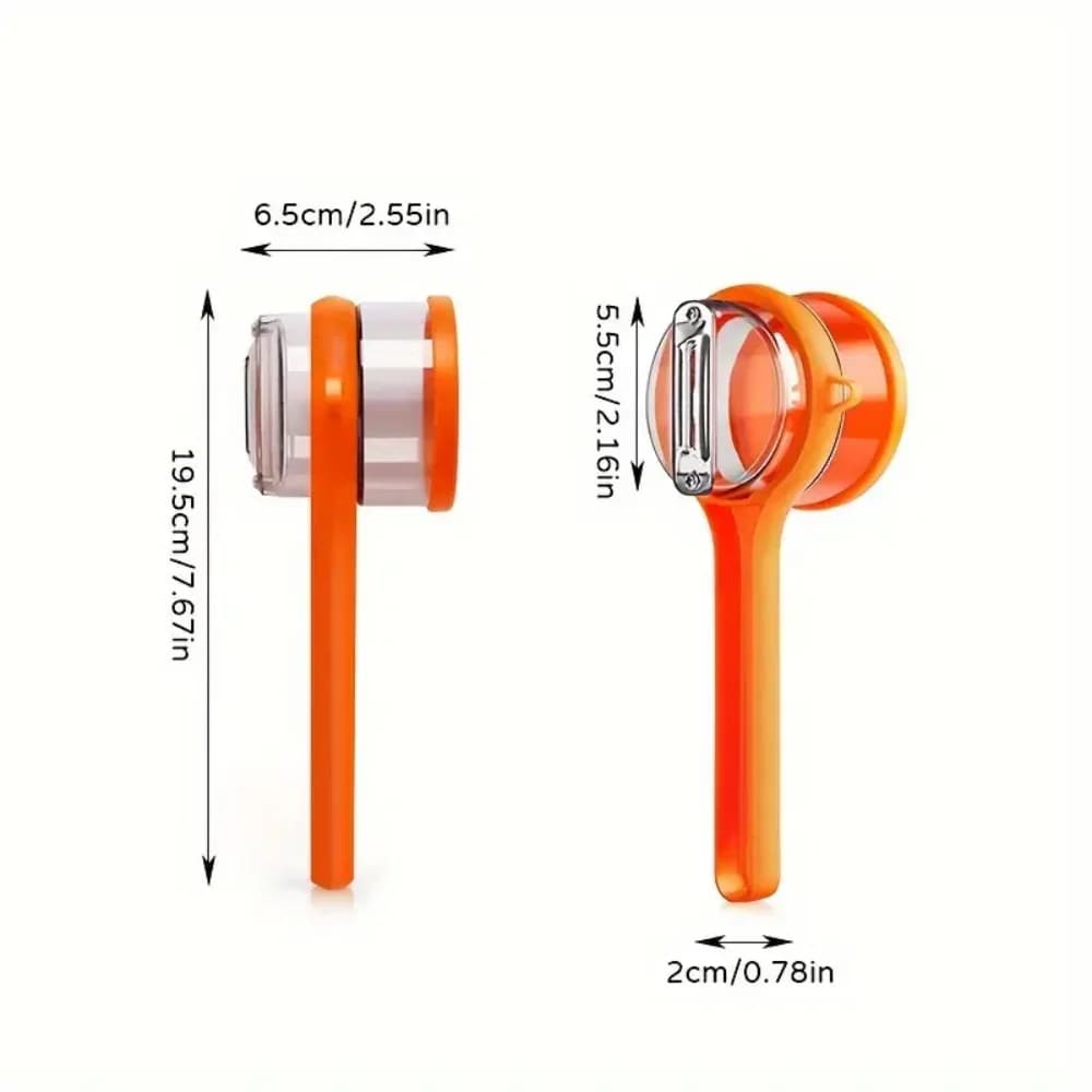 Peeler with storage box, fruit and vegetable peeler, double-sided stainless steel multi-functional peeler, suitable for kitchen - 2