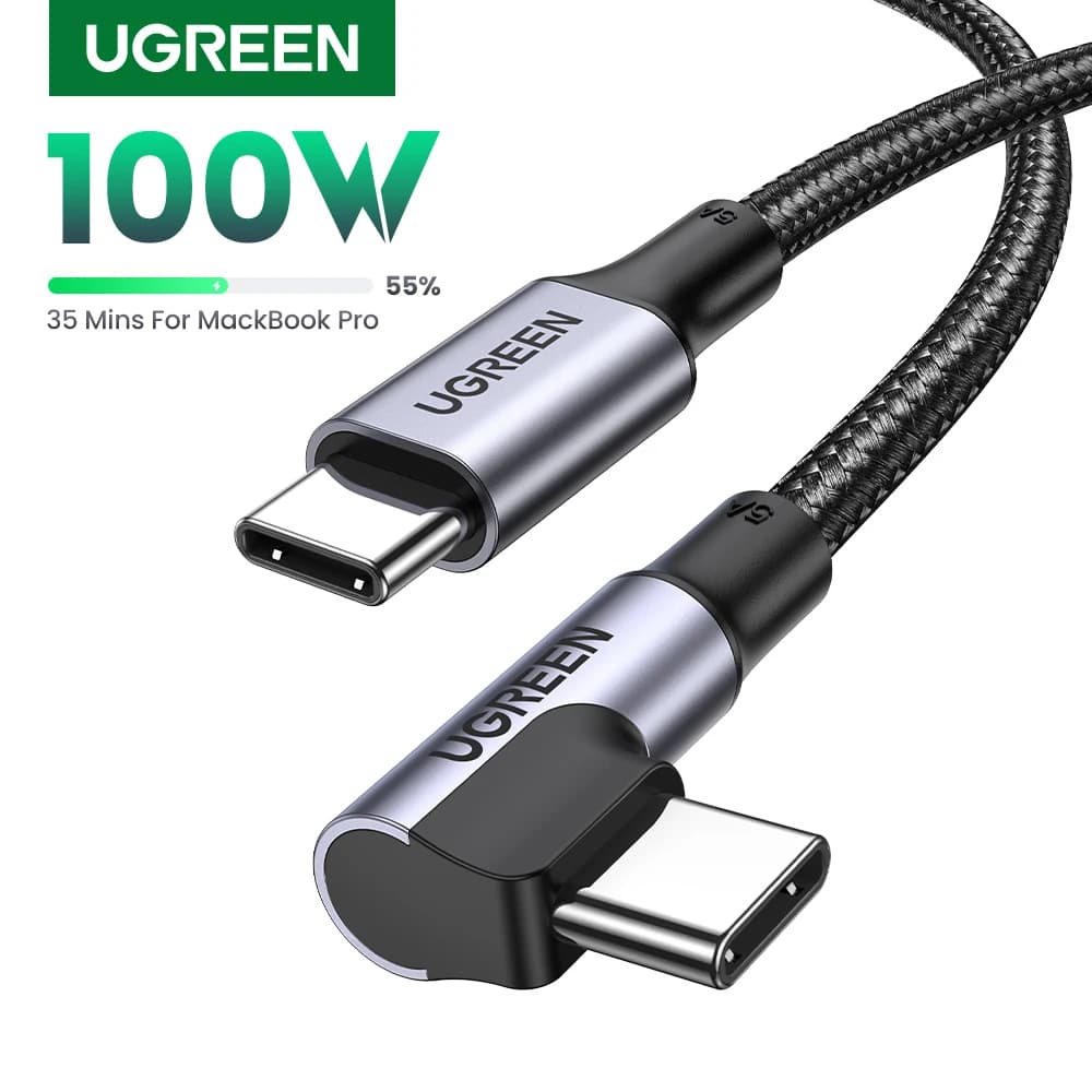 كابل USB Type-C إلى USB-C من UGREEN بقوة 100 واط للشحن السريع لهواتف آيفون 17 و16 وماك بوك وسامسونج S25 وS24 يدعم QC 4.0