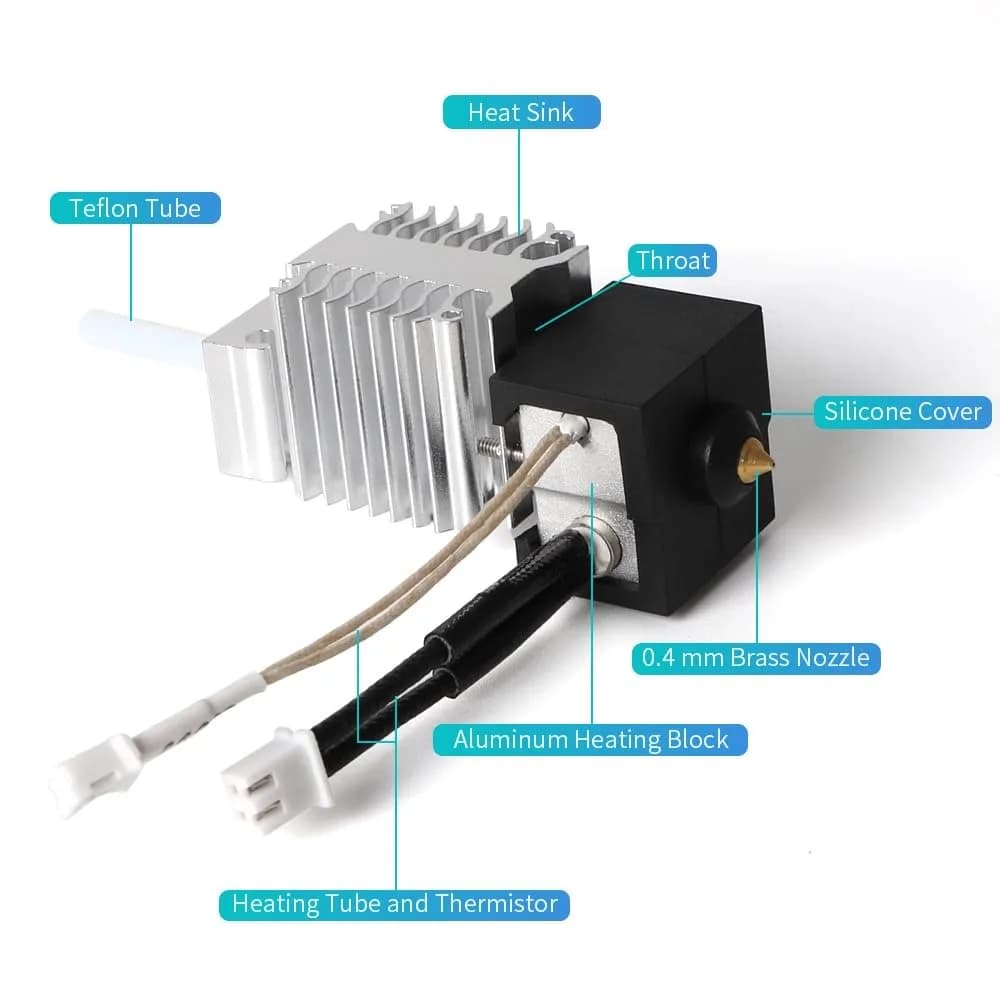 مجموعة طرف ساخن من كرياليتي Ender 3 V3 SE، وكتلة تسخين الطرف الساخن للمبثق/المشتت الحراري/الثرمستور/أنبوب التسخين، متوافقة مع Ender3 V3 SE - 3