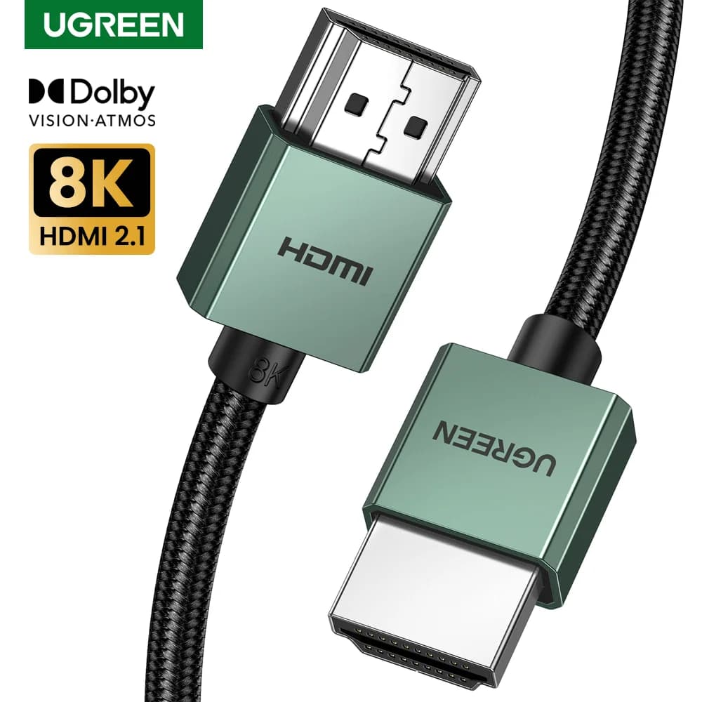 كابل HDMI متوافق مع 8K/60Hz لأجهزة التلفاز وشاومي بوكس والمقسمات والمحولات وأجهزة الكمبيوتر والكمبيوتر المحمول والشاشات