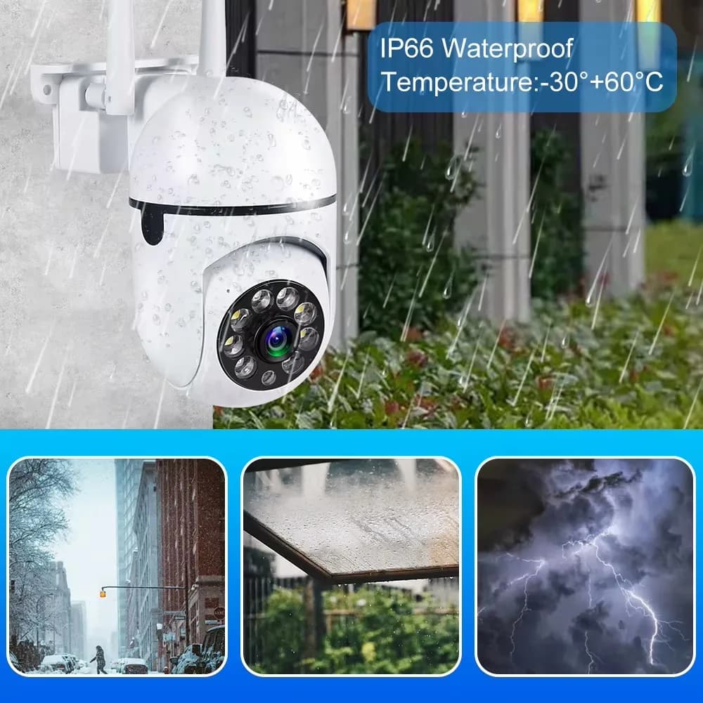 كاميرا لاسلكية بتقنية WiFi بدقة 1080P HD، إصدار ممتاز، داخلية وخارجية بزاوية 360 درجة - 2