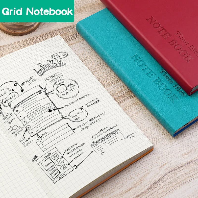دفتر شبكي مقاس A5، سجل اجتماعات مكتب المدرسة والمجلات 80GSM/264 صفحة دفتر ملاحظات ورقي متقلب جدول أعمال 2025/26 - 3