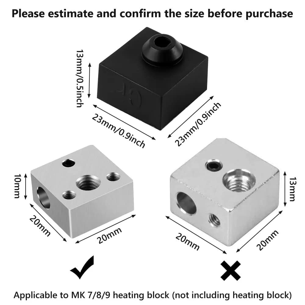 غطاء سيليكون رسمي من Creality لـ Ender 3/CR 10، غطاء سيليكون لرأس التسخين للطابعة ثلاثية الأبعاد، لـ Ender 3/3 Pro/3 V2, Ender 5/5 Plus/ 5 Pro - 3