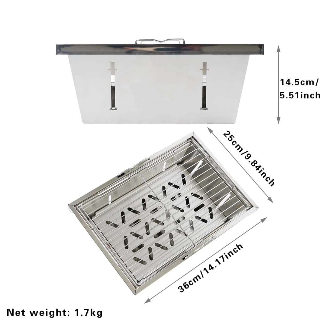 Pandatour 304 IGT 1unit Grill Stainless Steel Outdoor Camping Picnic Tourist Tabletop Cooking Folding IGT Grill Stand Picnic - 3