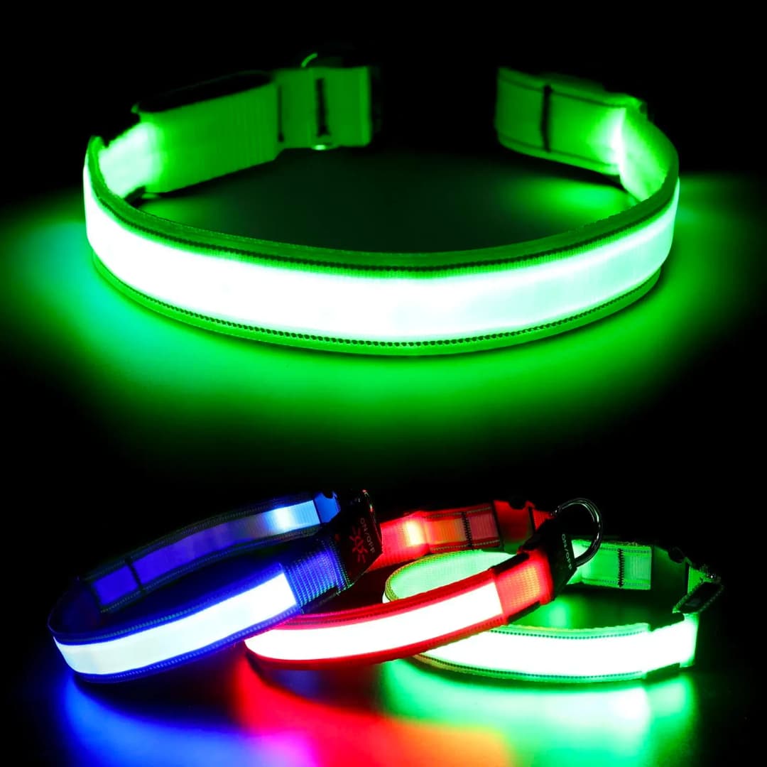 LED Luminous Collar Adjustable Glowing Dog Collar USB Rechargea  Flashing Anti-Lost/Avoid Car Accident Collar Dogs Pet Products - 3