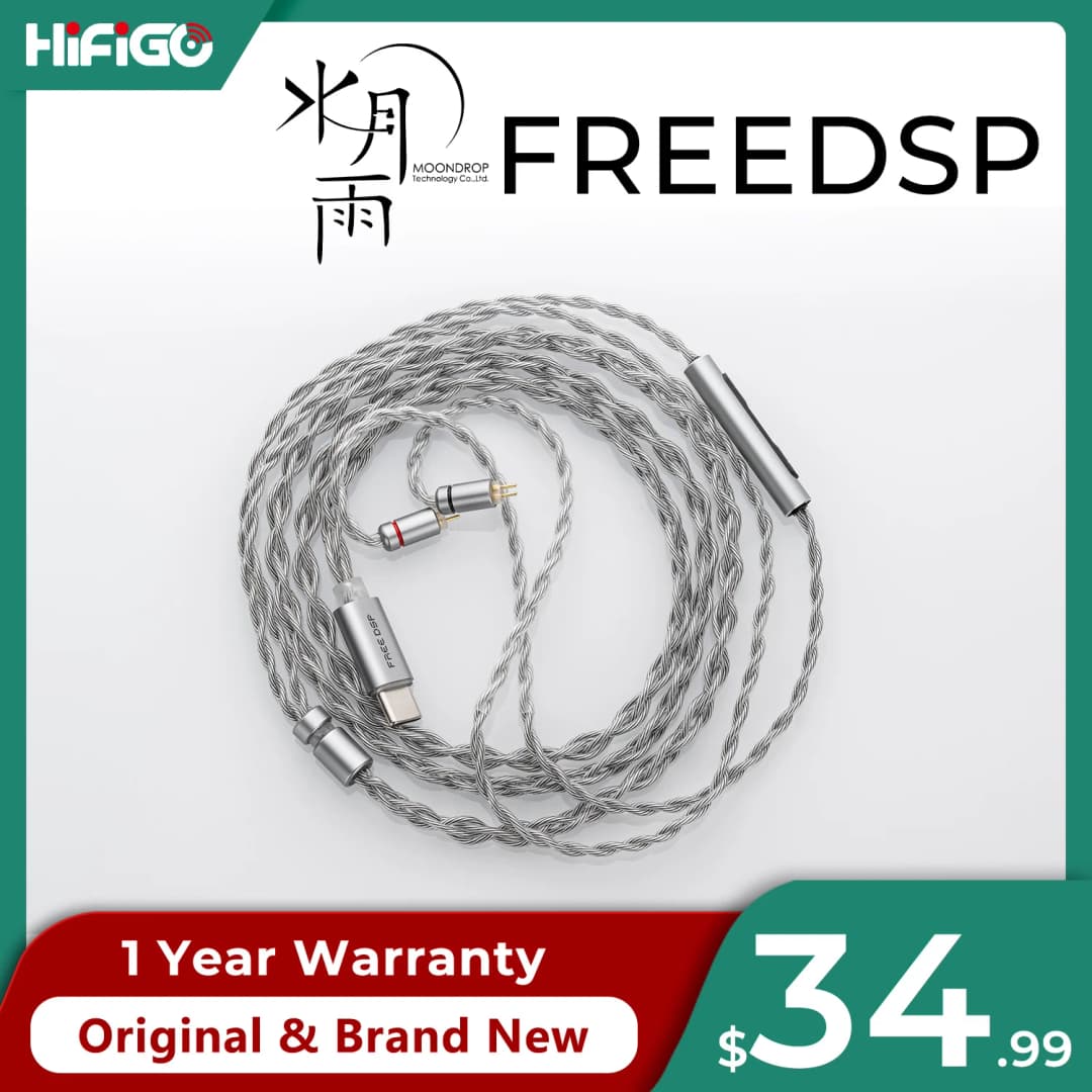 كابل ترقية سماعة MOONDROP FREE DSP USB-C إخراج صوت متوازن بالكامل Type-C سماعات داخل الأذن 0.78 مم 2-Pin