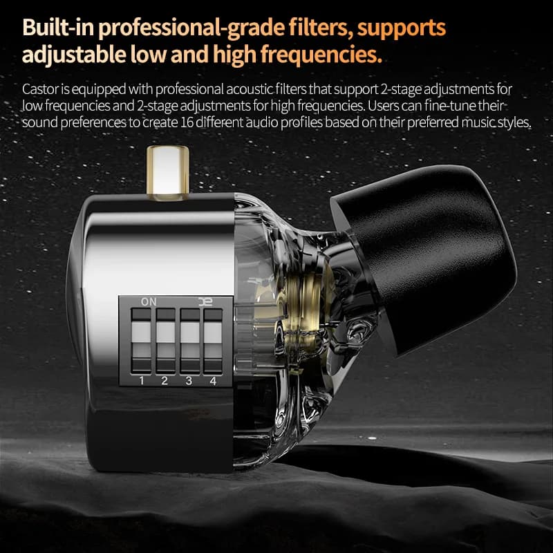 KZ Castor In Ear HiFi Earphone 2 Dynamic High-end Tunable balanced armature Earphones Monitor Headphone Cancelling Earbuds - 5