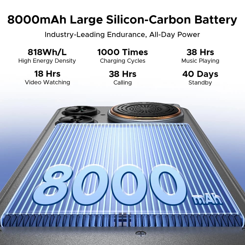DOOGEE M30 Smartphon Android 16 6.88" HD+IPS Display Octa Core Mobile Phone 48GB(6+42)+256GB 8000mAh 64M Camera NFC 33W Chaging - 4