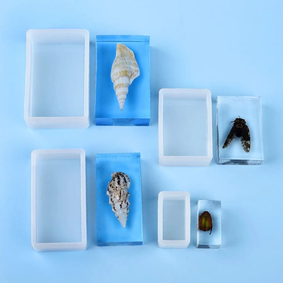 Cuboid Cube Resin Mold Crystal Epoxy Silicone Mold DIY Jewelry Pendant Storage Tray Mold Square Rectangular Casting Accessories - 2