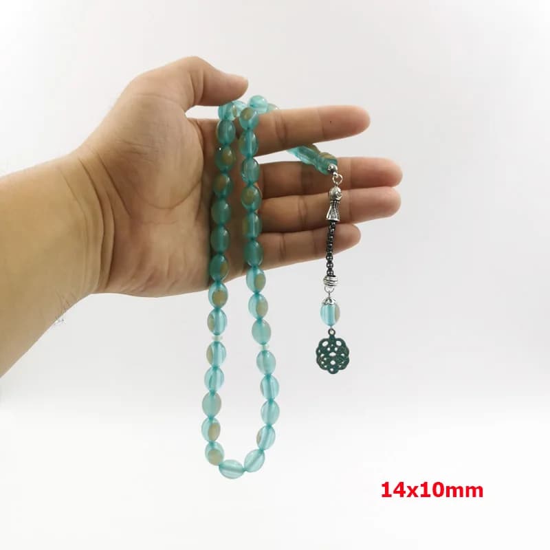 سبحة راتنج جديدة مضيئة خرز مسلم سوار مسبحة صلاة إسلامية إكسسوارات عربية على اليد - 6