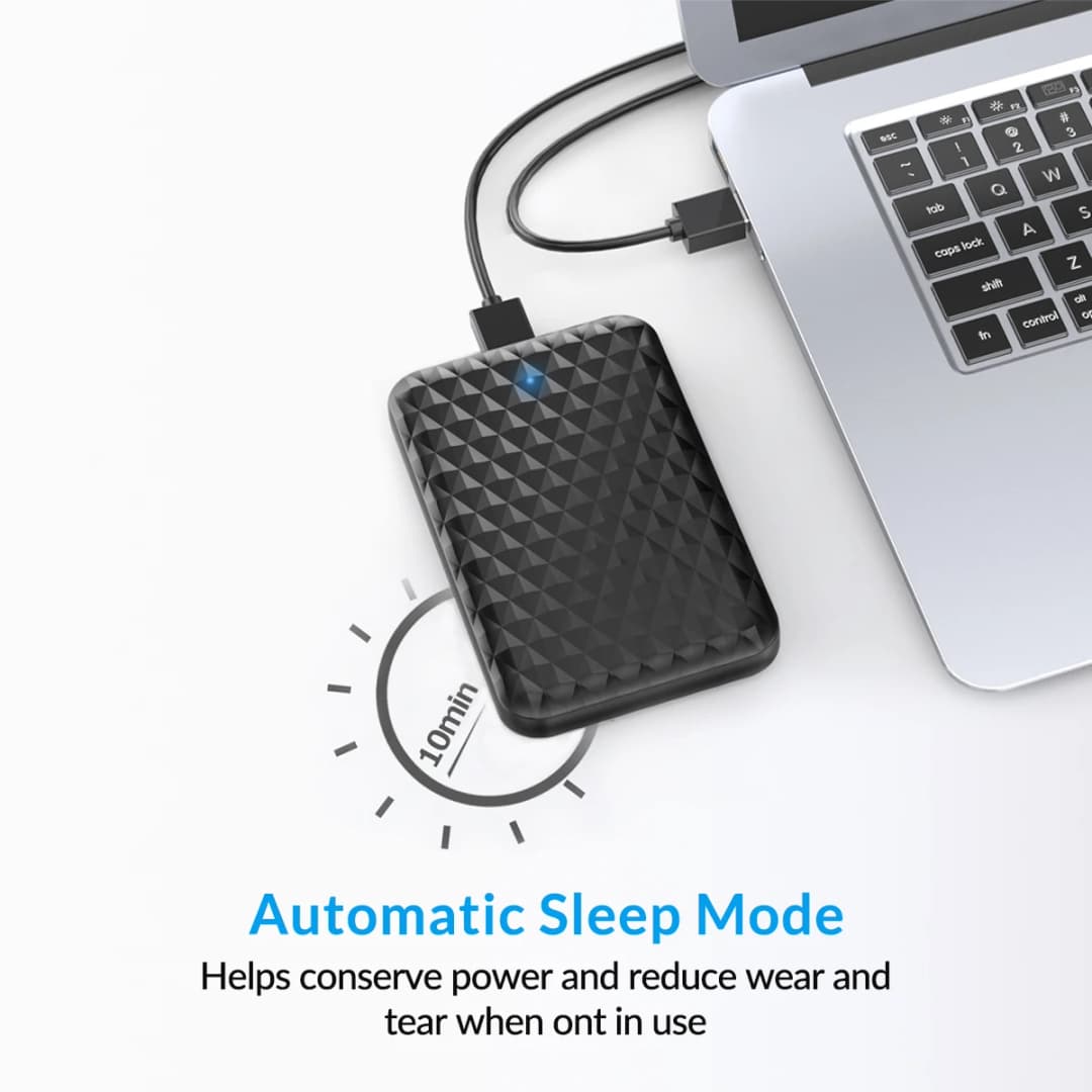 علبة ORICO الخارجية لأقراص HDD مقاس 2.5 بوصة، واجهة USB 3.0 إلى SATA بسرعة 5 جيجابت/ثانية، متوافقة مع أقراص SATA بسماكة 7-9.5 ملم لأجهزة الكمبيوتر - 3