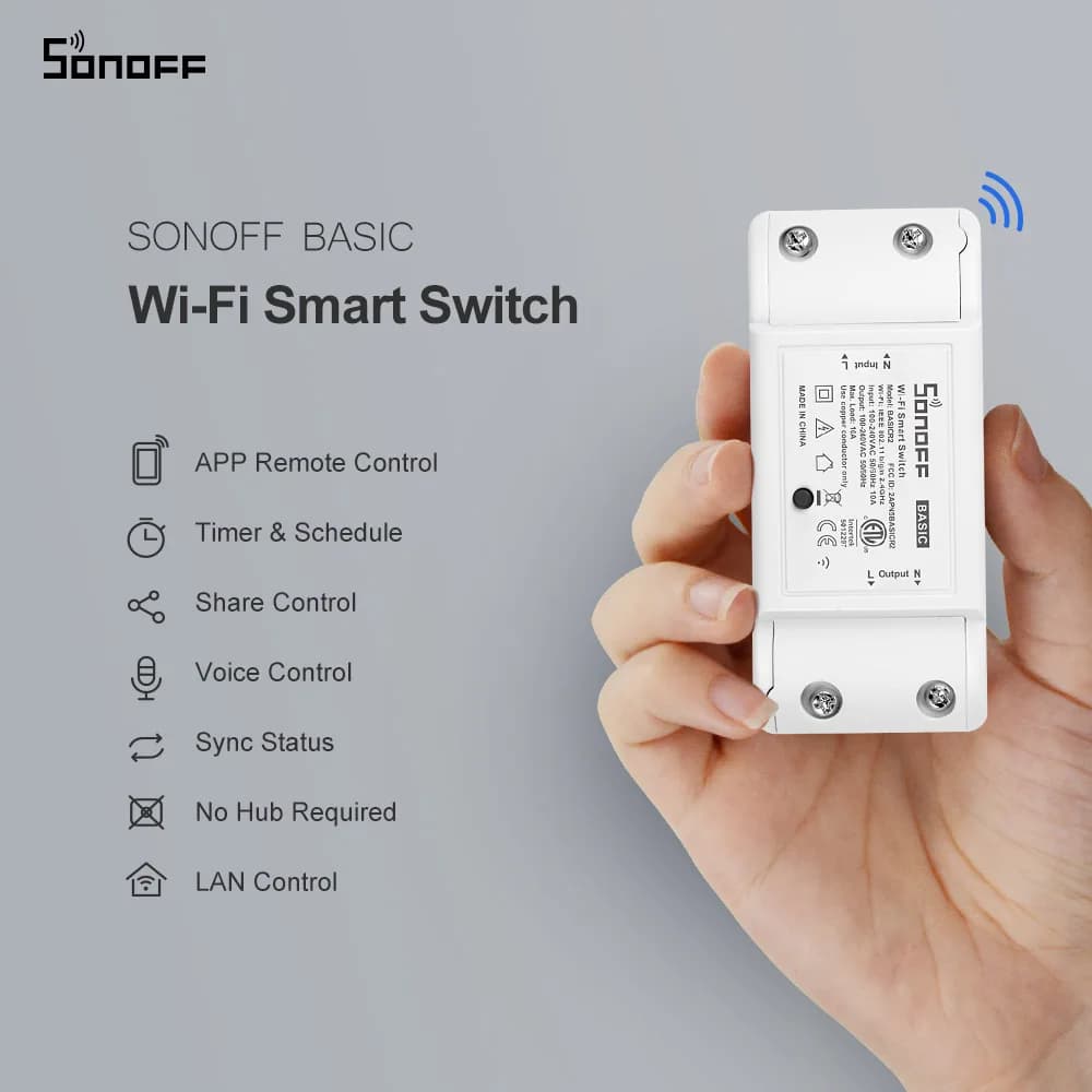وحدة Itead SONOFF Basic R2 Mini DIY واي فاي مفتاح إضاءة تحكم عن بعد لاسلكي عبر التطبيق 220V مفاتيح كهربائية منزلية ذكية