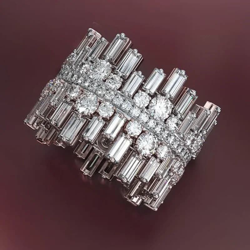 Huitan Luxury Irregularity Shape Love Ring for Women Micro Paved Round Square Cubic Zirconia Wedding Engage Ring Trendy Jewelry - 2