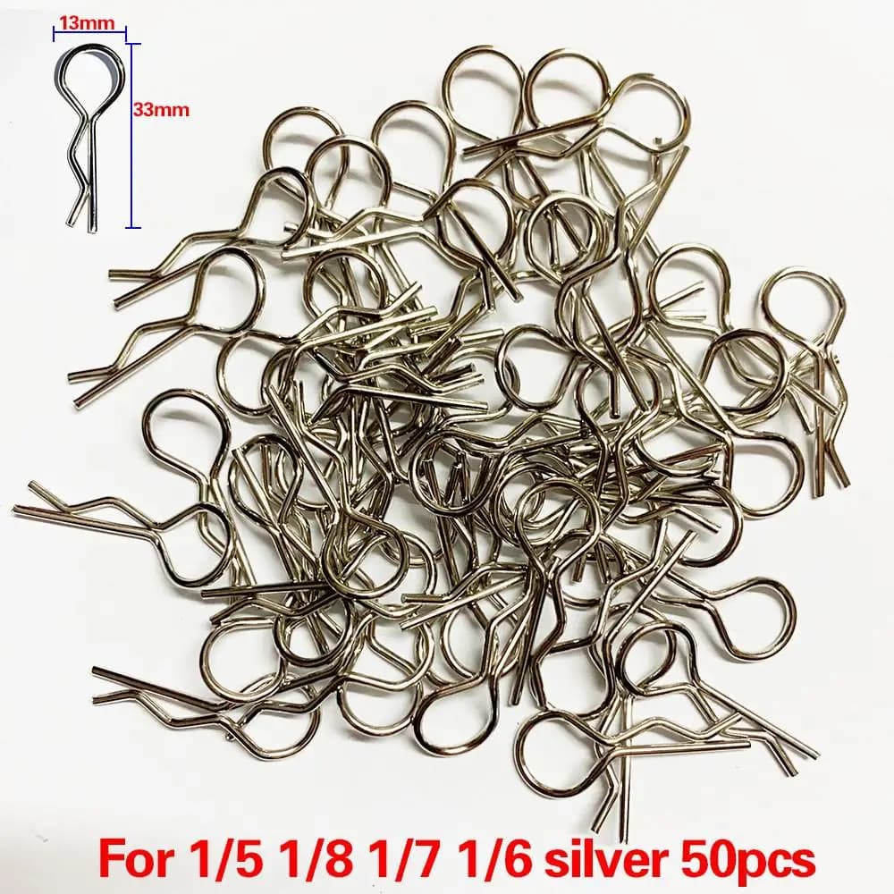 50 قطعة من قطع غيار سيارات التحكم عن بعد 1/5 1/6 1/7 1/8 1/8 1/12 1/16 سيارات Rc Trax Scx10 Hsp قوقعة مشابك جسم السيارة دبابيس غطاء قفل أبازيم R ثابتة - 3