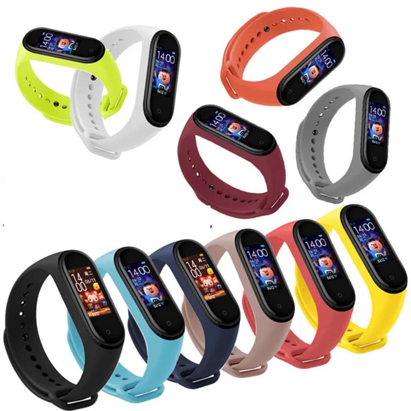 الألوان سوار ل شاومي Mi الفرقة 4 5 6 الرياضة حزام ساعة سيليكون المعصم حزام ل شاومي Mi الفرقة 5 سوار Miband 4 3 حزام