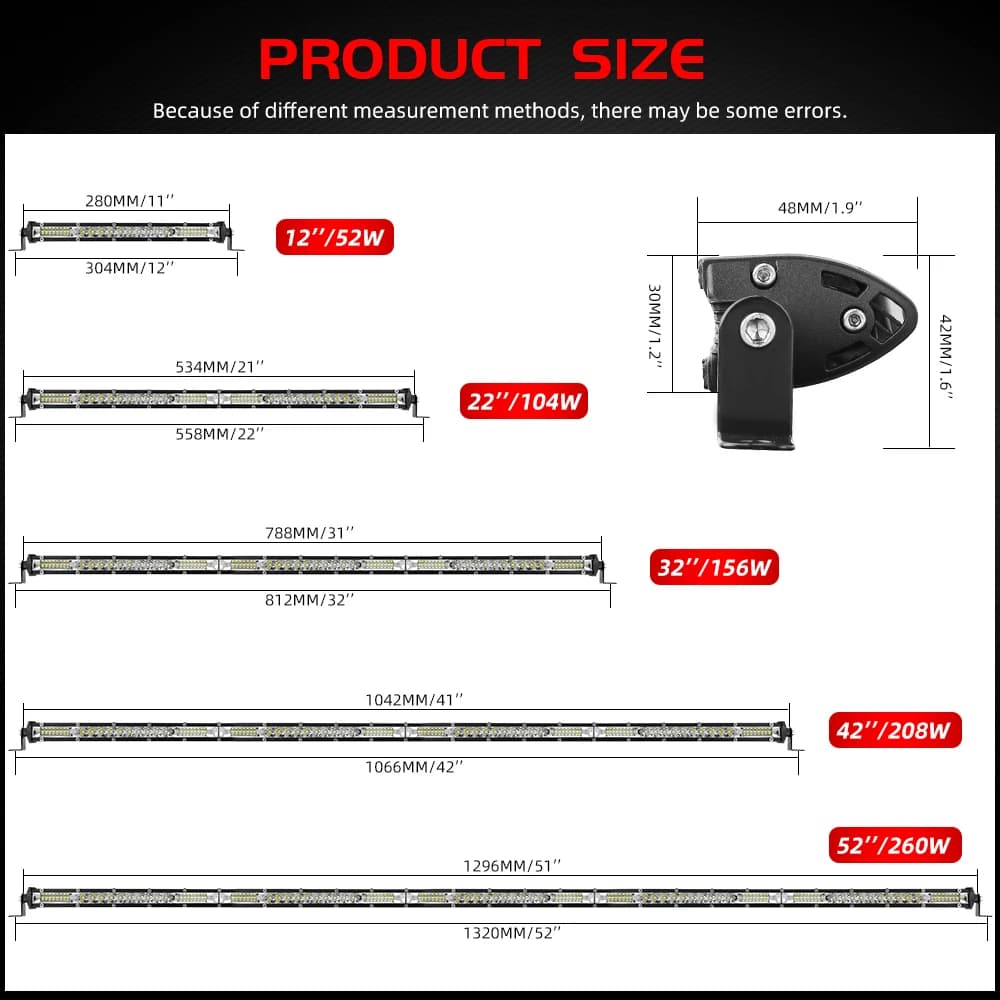 CO LIGHT 10D 10 20 30 بوصة 52 واط 104 واط 156 واط LED شريط إضاءة العمل كومبو 4x4 إضاءة LED للطرق الوعرة للجرار القوارب شاحنات 4WD 4x4 ATV - 2