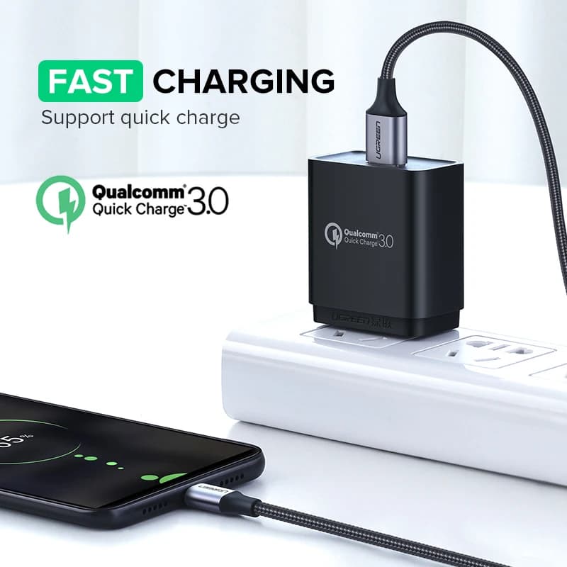 كابل Ugreen Micro USB، للشحن السريع، لهواتف Samsung Galaxy S7 وS6 وأجهزة Xiaomi اللوحية - 3
