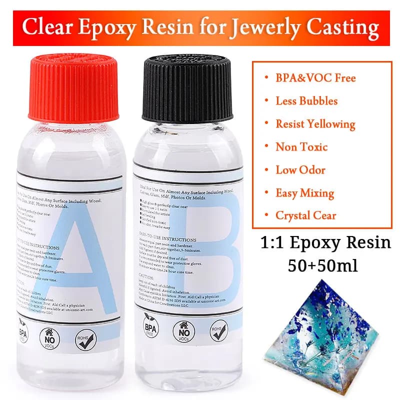 Transparent Epoxy Resin Casting Molds Kit Silicone Mold With Epoxy Glue For Earring Keychain Jewelry Making DIY Moule Silicone - 2