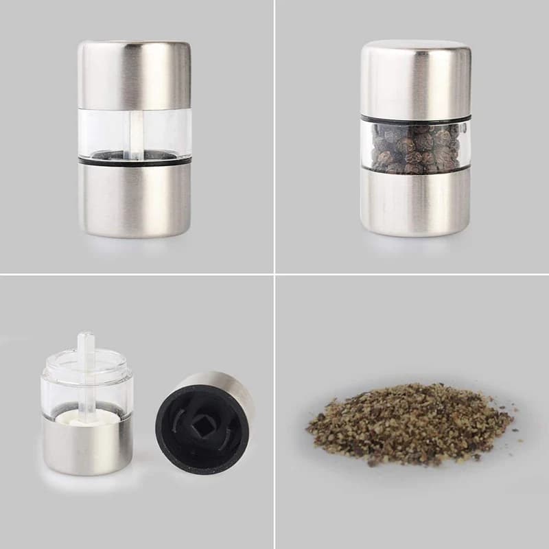 Manual Salt Pepper Grinder Stainless Steel Portable Mini Mill Grinder For Herb Pepper Spice Rose Salt Kitchen Grinding Gadgets - 2