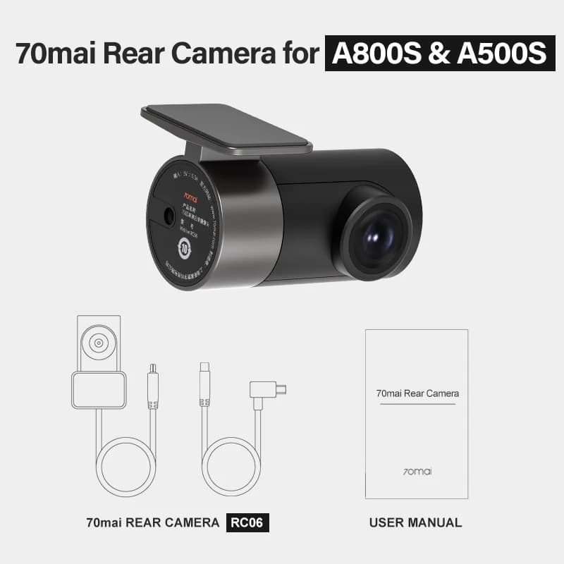 70mai Rear Cam RC06 for 70mai 4K Dash Cam 70mai A800 4K Car DVR Rearview cam 70mai Pro Plus+ for A800S & A500S - 5