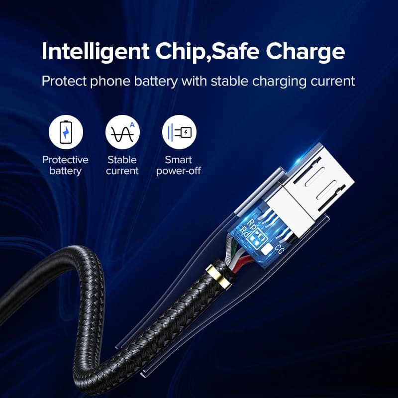 كابل Micro USB للشحن السريع من UGREEN لهواتف شاومي ريدمي نوت 5 برو و4 وأندرويد وسامسونج S7 - 6