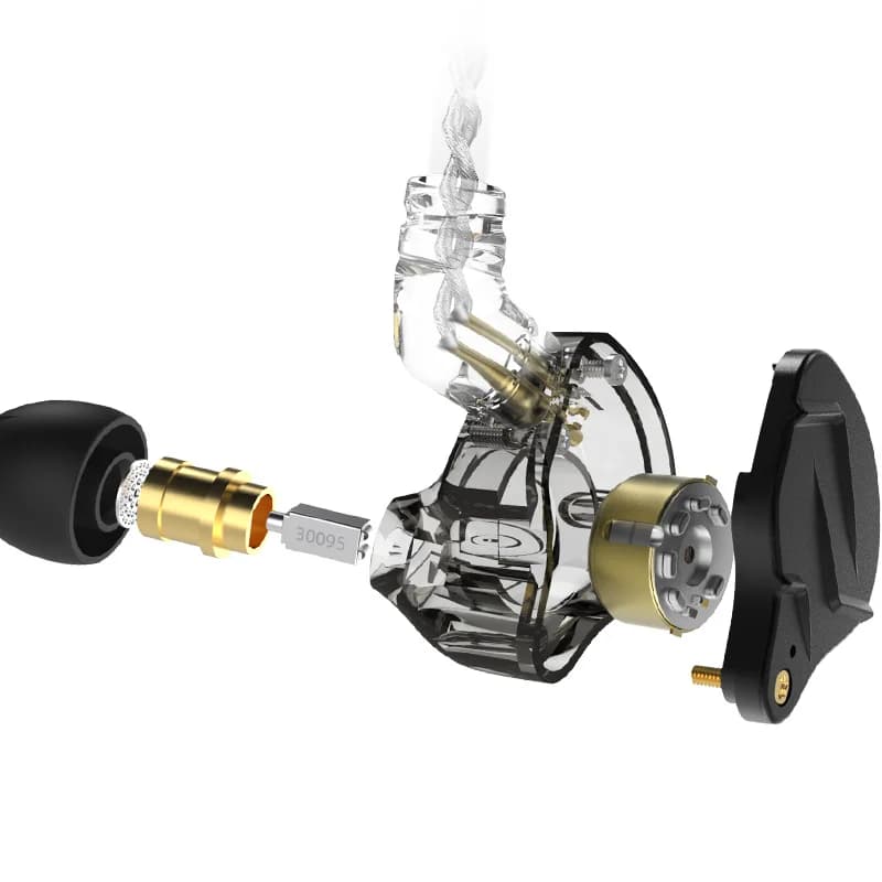 سماعات أذن معدنية KZ ZSN Pro X بتقنية هايبرد 1BA+1DD، باس HIFI، سماعات أذن داخل الأذن، سماعات مراقبة رياضية مع إلغاء الضوضاء - 3