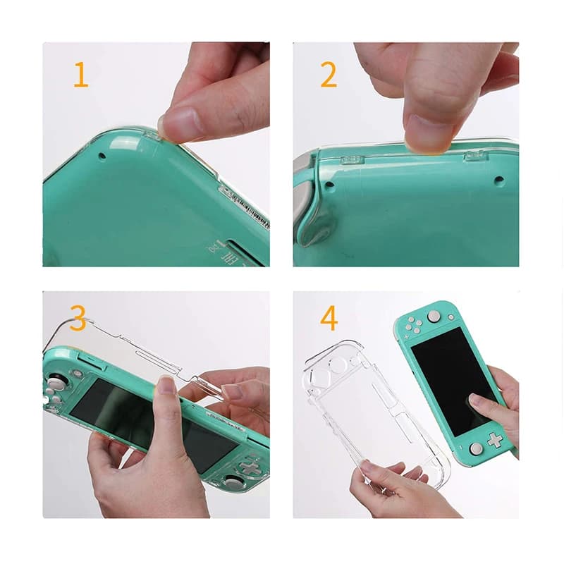 غطاء حماية مضاد للانزلاق من DATA FROG متوافق مع وحدة تحكم الألعاب Switch Lite، غطاء كامل من الكريستال لجهاز Switch Lite - 4