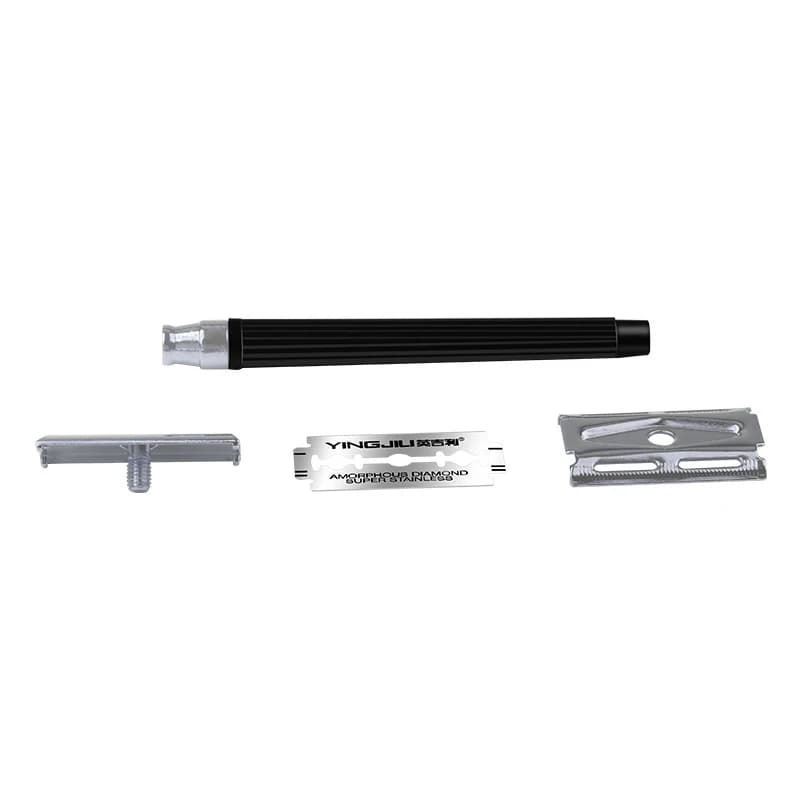 1 Razor Handle + 1 Blade Men Shaving Classic Manual Shaver Double Edges Safety Razors Metal Traditional Shaver - 5