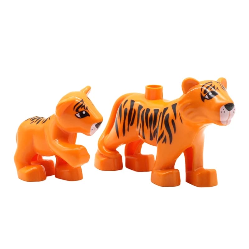 Zoo Animals Series Set Big Size Building Blocks Assemble Accessories Cute Birds Beasts Elephant Tiger Bricks Education Toys Kids - 3