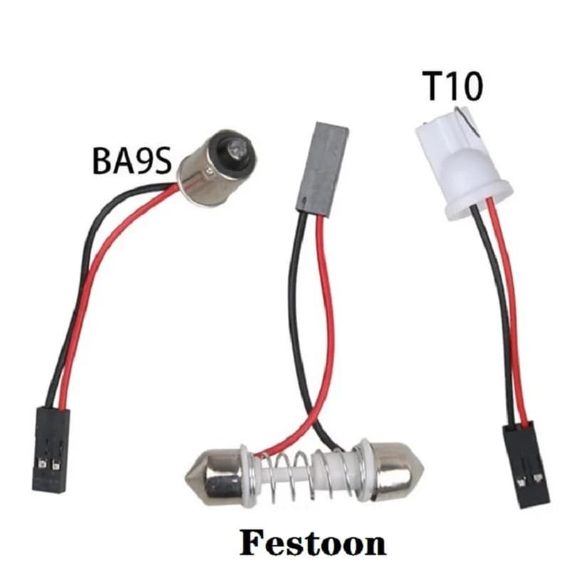 12 36 48 SMD 5050 LED السيارات قبة مصباح لوح سيارة الداخلية القراءة مصباح سقف لمبة مع T10 W5W BA9S C5W فسطون 3 محول قاعدة - 5