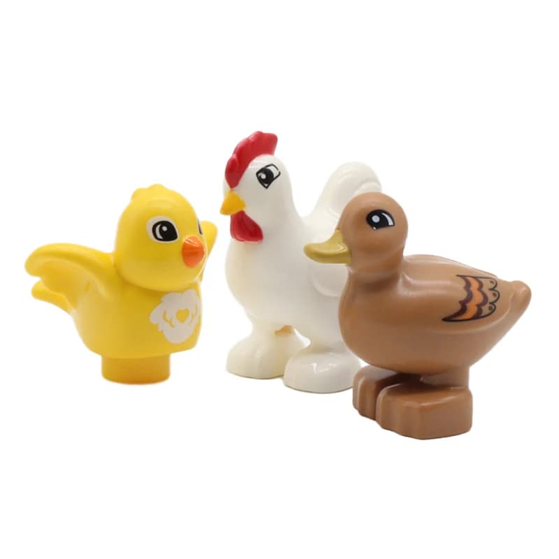 Zoo Animals Series Set Big Size Building Blocks Assemble Accessories Cute Birds Beasts Elephant Tiger Bricks Education Toys Kids - 5