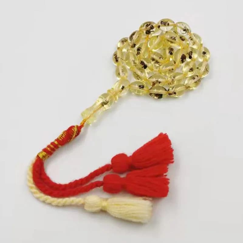 الراتنج Tasbih 33 66 99  الحشرات الخرز شرابة قطن هدية عيد ل مصلاة للمسلمين مسبحة رجل Misbaha أساور مستكة الإسلامية التركية - 3