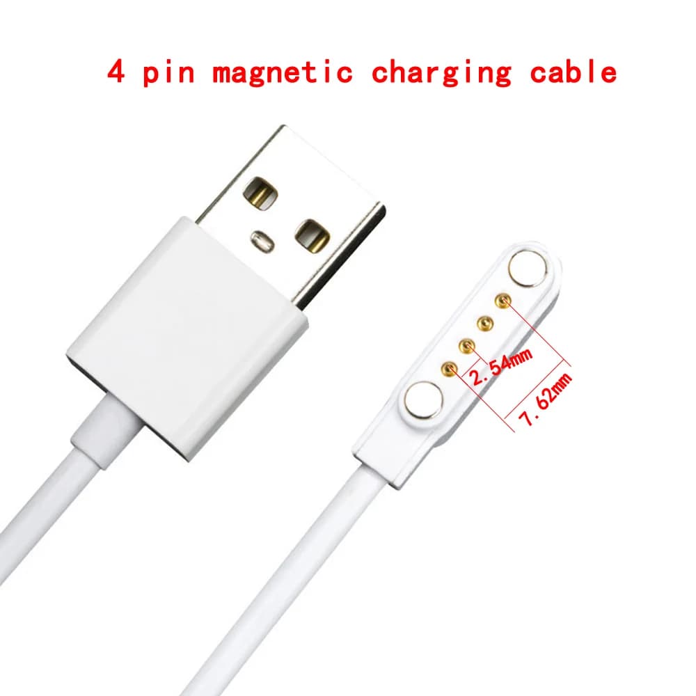 كابل مغناطيسي 4 دبوس Pogo لساعة الأطفال الذكية كابل شحن USB 2.54mm كابل موصل شحن لـ Q750S A20 A20S TD05 V6G - 4