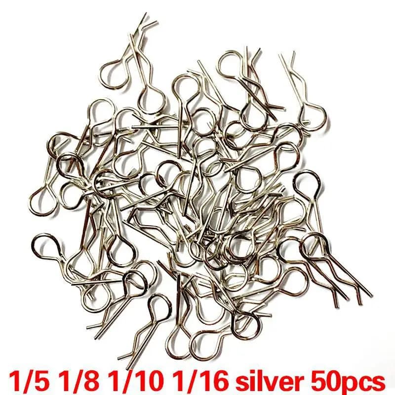 50 قطعة من قطع غيار سيارات التحكم عن بعد 1/5 1/6 1/7 1/8 1/8 1/12 1/16 سيارات Rc Trax Scx10 Hsp قوقعة مشابك جسم السيارة دبابيس غطاء قفل أبازيم R ثابتة