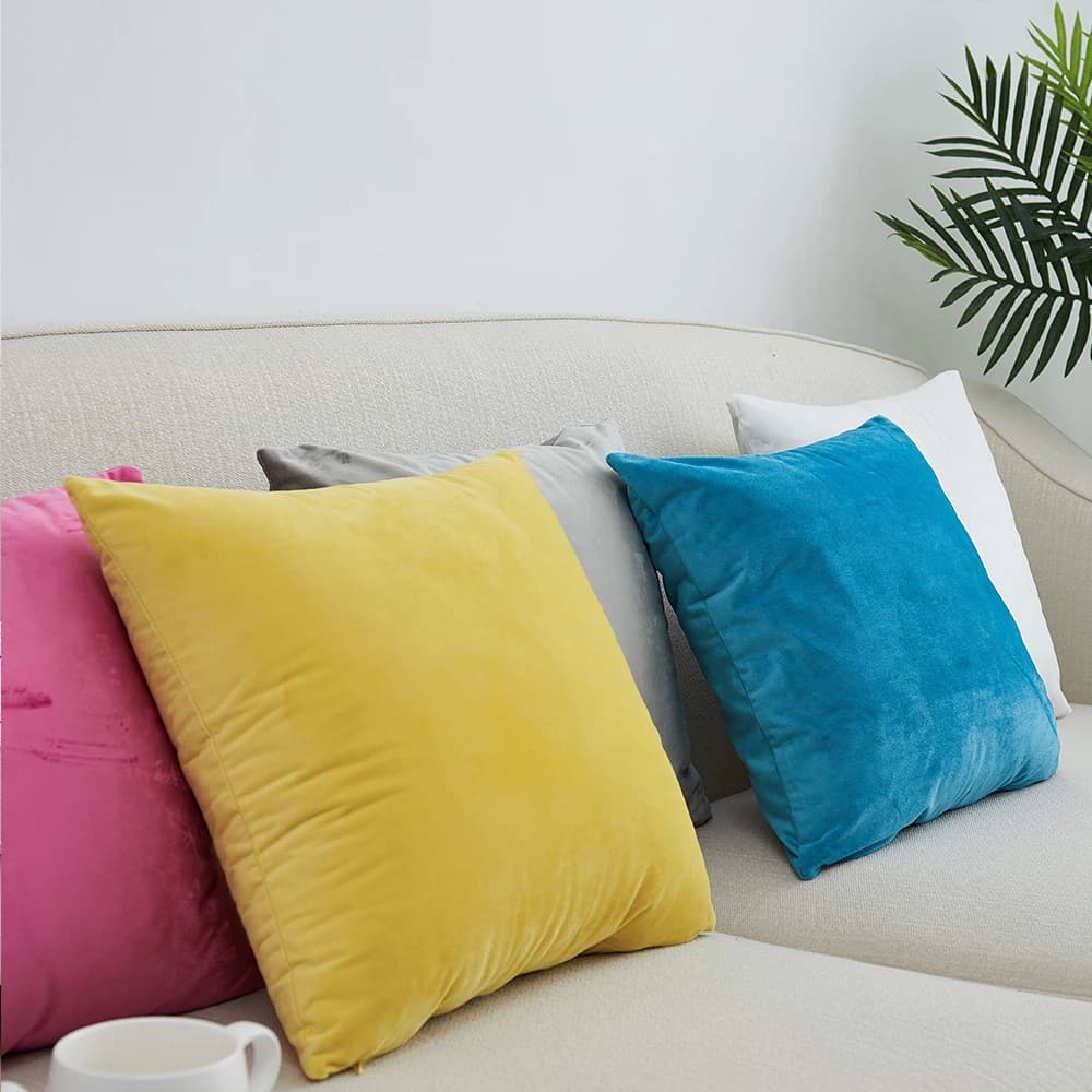 مقاس مخصص مخمل هولندي 40/45/50/55/60 سم غطاء وسادة لون سادة غطاء وسادة أريكة سرير ديكور منزلي للسيارة - 3