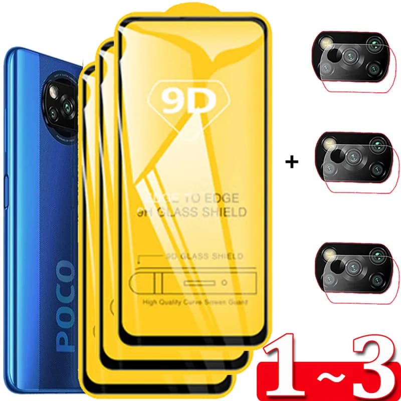 فيلم زجاجي مقوى Poco X7 F6 X6 X5 X3 F5 Pro 5G فيلم كاميرا Poko F7 Ultra واقي شاشة Poco x7 Pro زجاج Poco F7 Pro