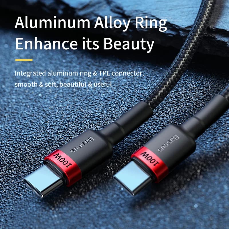 كابل Baseus 100 واط USB C إلى USB Type C لماك بوك برو شحن سريع 4.0 شحن فائق السرعة لهاتف آيفون 17 و16 و15 برو ماكس - 4