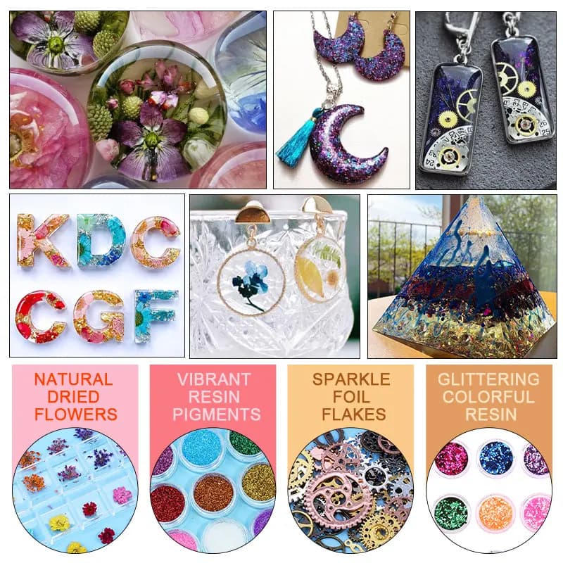Transparent Epoxy Resin Casting Molds Kit Silicone Mold With Epoxy Glue For Earring Keychain Jewelry Making DIY Moule Silicone - 4