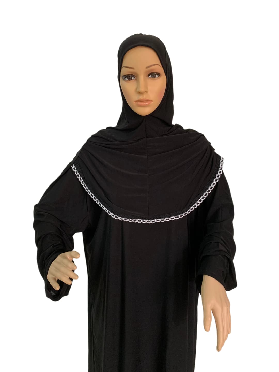 H118 فستان إسلامي مقاس حر مع حجاب مرفق صلاة خيمار قفطان بورقع عباية رداء حجاب ملابس الشرق الأوسط - 6