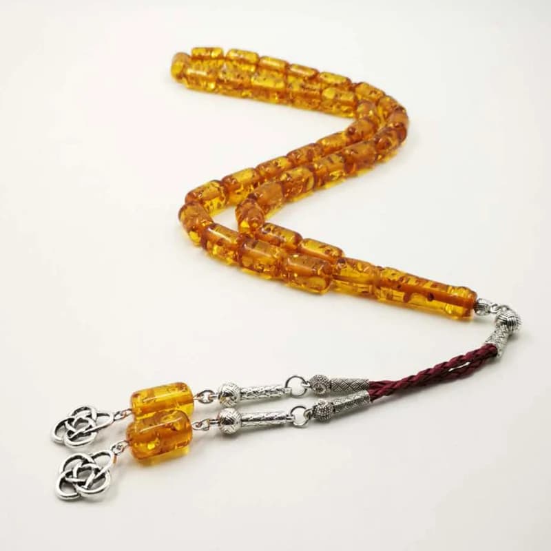 لون كهرمان رانتج سبحة جديد tasbih سبحة كهرمان مستكة مسبحة رجالي مع شرابة مميزه هدية ل عيد الاضحي أساور - 5