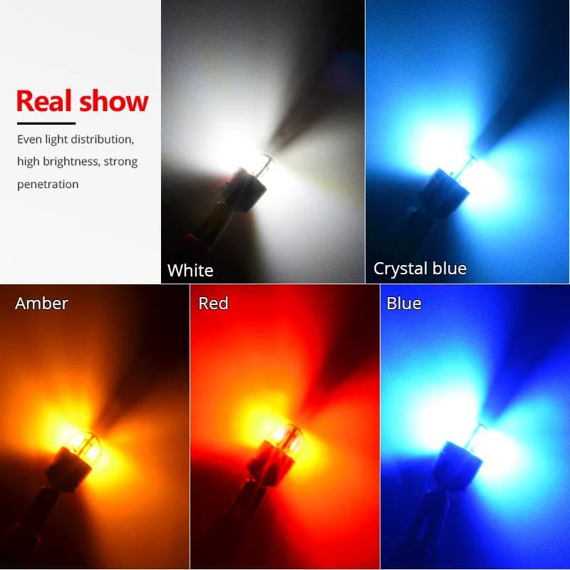لمبة LED NAO W5W T10 للسيارة إضاءة داخلية تلقائية 3030 SMD 12V 24V مصباح إشارة جانبي للسيارات 168 194 إضاءة مساحات بيضاء - 2