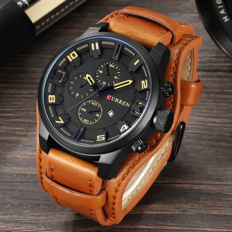 ساعات جديدة CURREN فاخرة للرجال بسوار جلدي ساعة كوارتز عصرية ساعة يد رياضية غير رسمية بتاريخ Relojes 8225 - 5