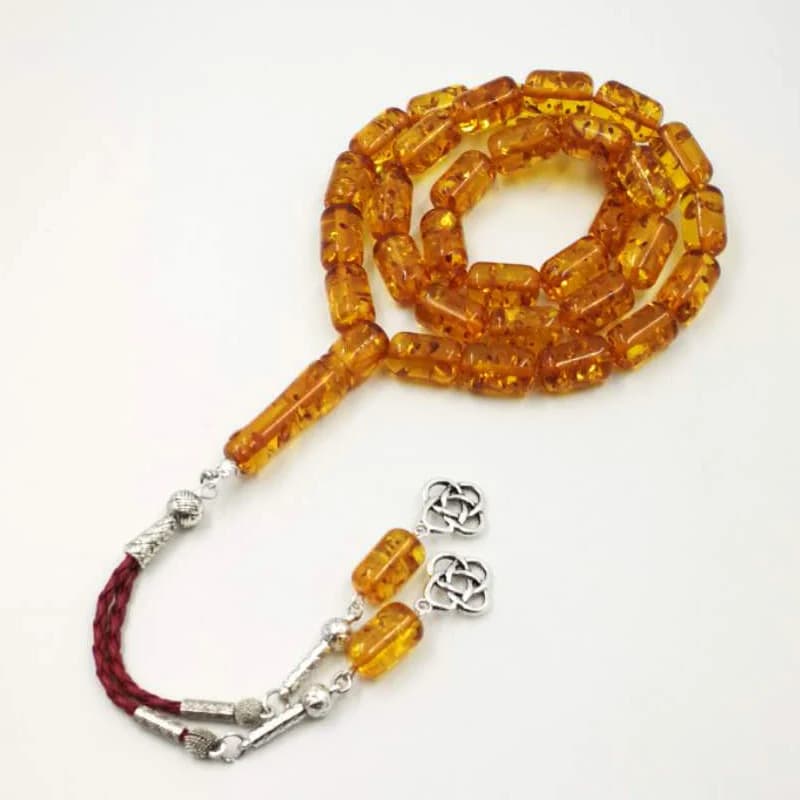 لون كهرمان رانتج سبحة جديد tasbih سبحة كهرمان مستكة مسبحة رجالي مع شرابة مميزه هدية ل عيد الاضحي أساور - 3