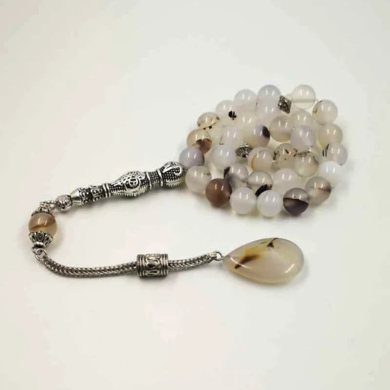 Natural agates stone Tasbih 33 66 99beads Islamic Luxurious rosary men Muslim misbaha gemstone prayer beads bracelets Eid gift - 3