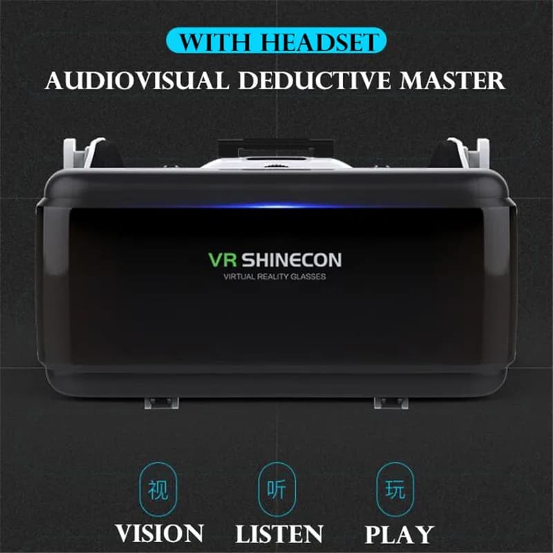 نظارات الواقع الافتراضي VR IMAX شاشة ضخمة نظارات ثلاثية الأبعاد صندوق كرتون جوجل خوذة VR للهاتف 4.5-6.53 بوصة ، عصا التحكم في الألعاب - 3