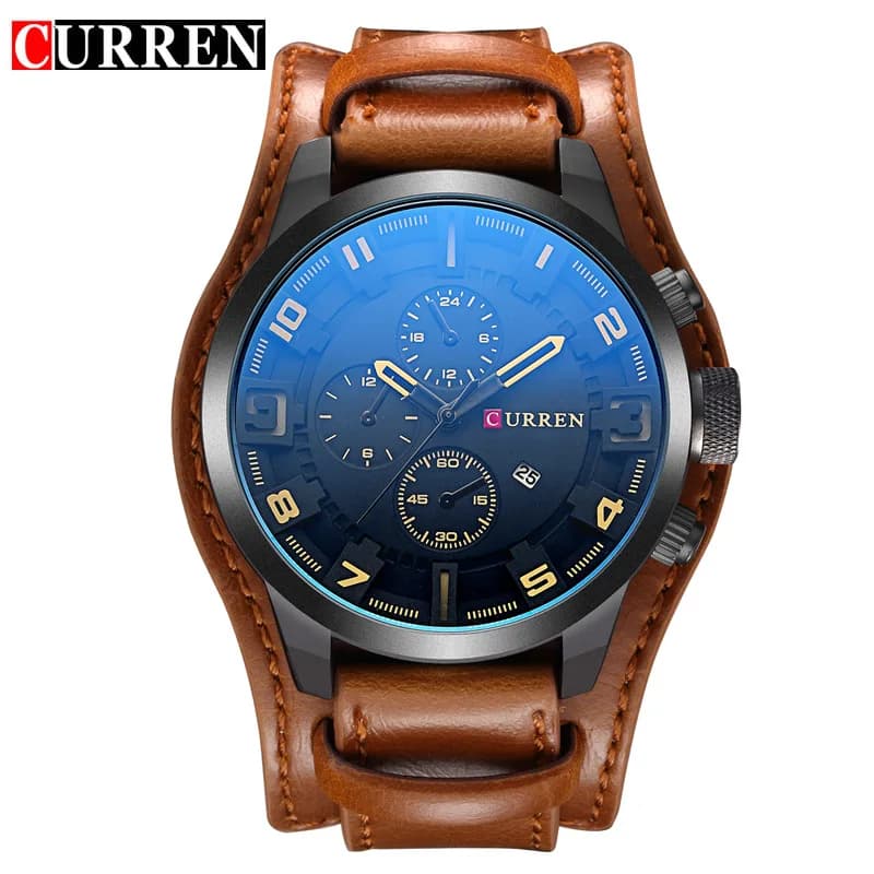 ساعات جديدة CURREN فاخرة للرجال بسوار جلدي ساعة كوارتز عصرية ساعة يد رياضية غير رسمية بتاريخ Relojes 8225 - 2