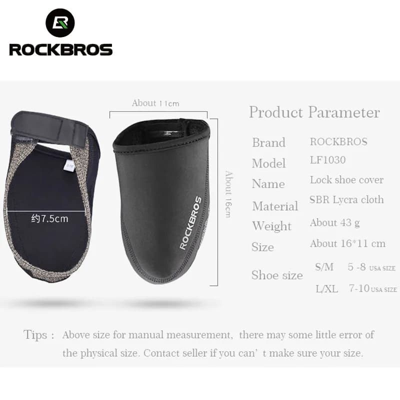 غطاء أحذية ركوب الدراجات من ROCKBROS مقاوم للرياح والتآكل من القماش للحفاظ على الدفء غطاء أحذية نصفي للدراجات الجبلية والطرق - 5