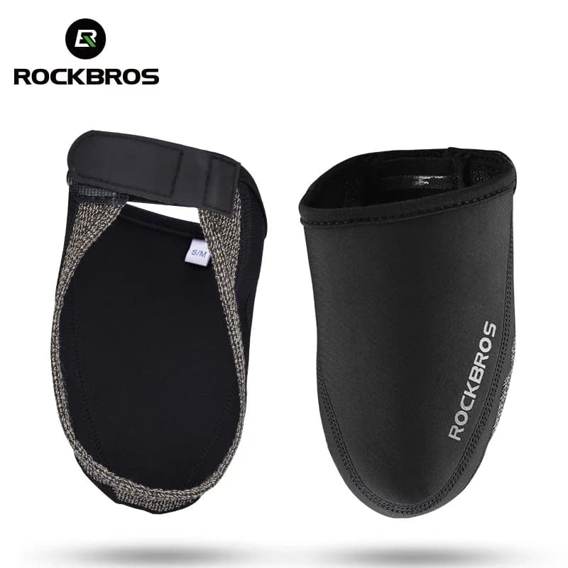 غطاء أحذية ركوب الدراجات من ROCKBROS مقاوم للرياح والتآكل من القماش للحفاظ على الدفء غطاء أحذية نصفي للدراجات الجبلية والطرق - 4
